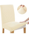 Pokrowiec na krzesło kremowy biały elastyczny