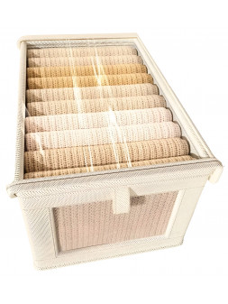 Zamykany Organizer na Ubrania Beżowy do Szafy oraz garderoby