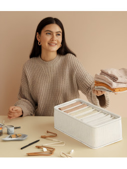 Organizer na ubrania z przegródkami beż