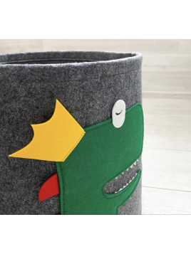 Okrągły kosz na zabawki dla dziecka - filcowy